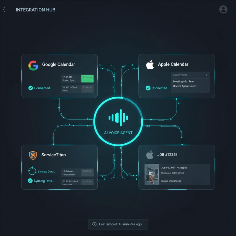 Integration connections with calendar and field service software