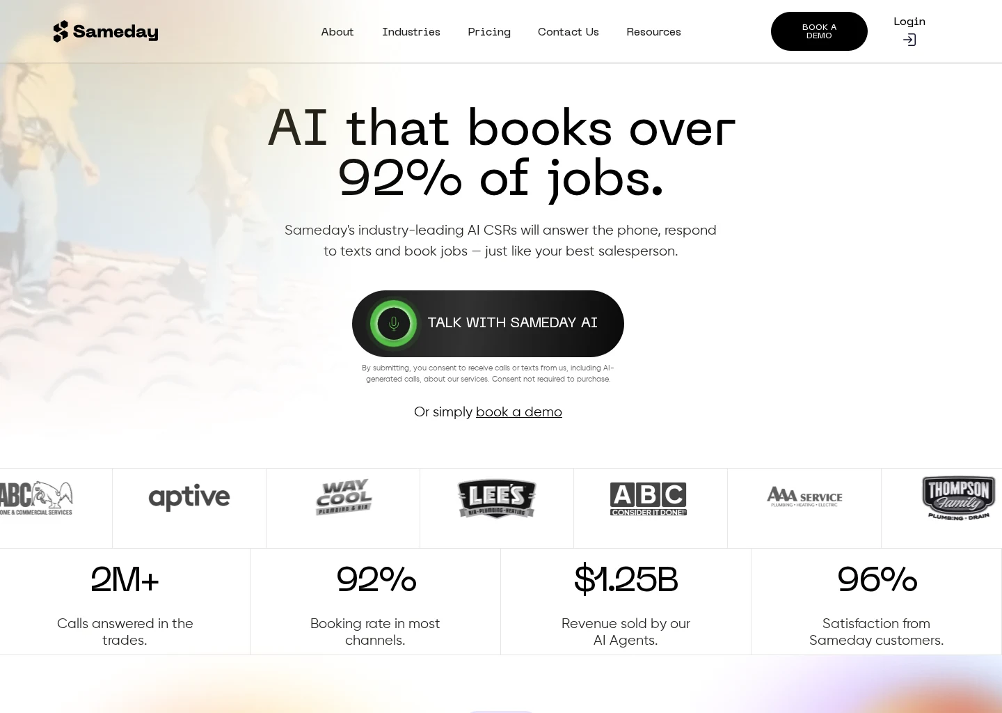 Evidence screenshot for ai appointment scheduling for landscaping companies