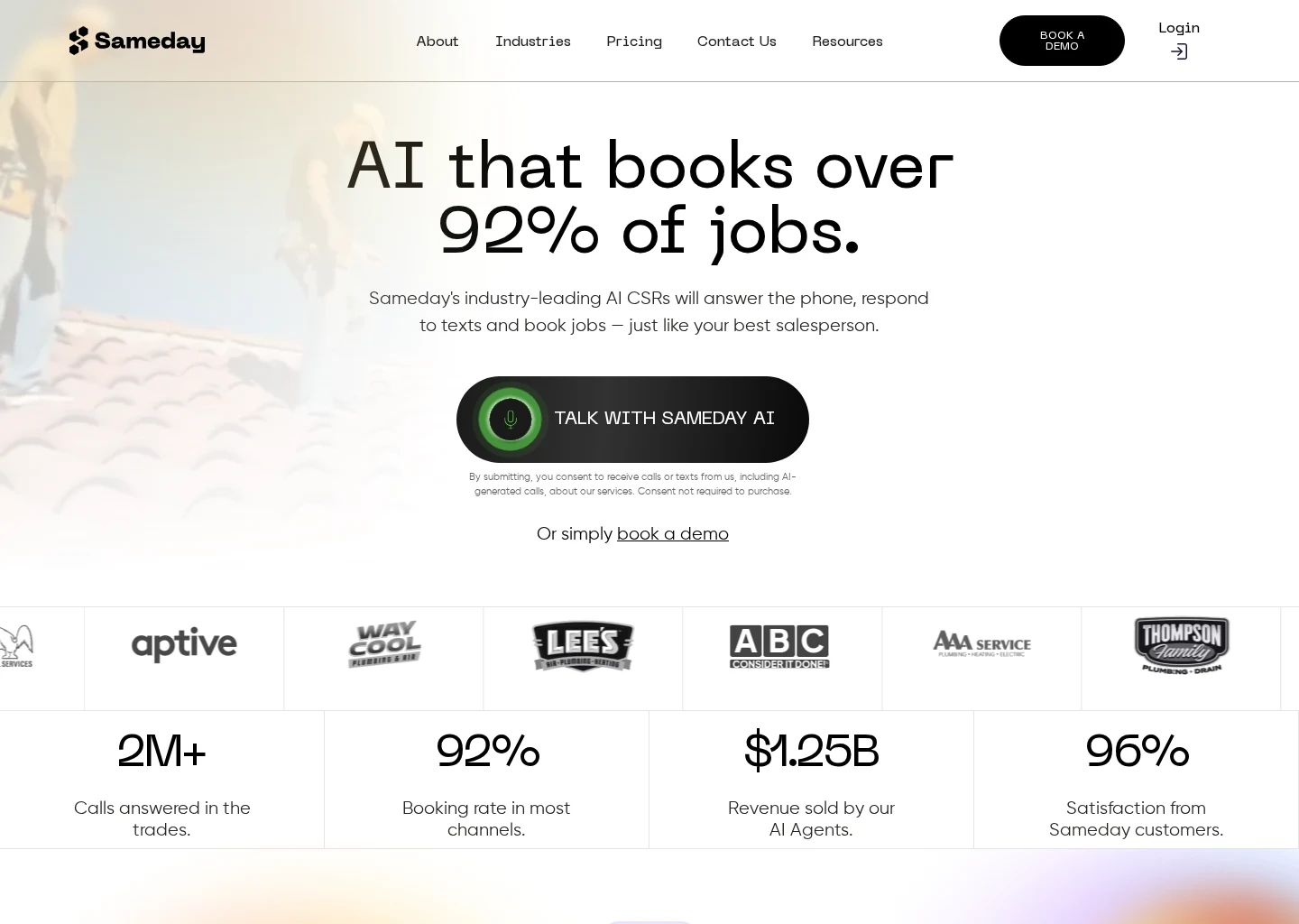 Evidence screenshot for ai appointment scheduling for roofing companies