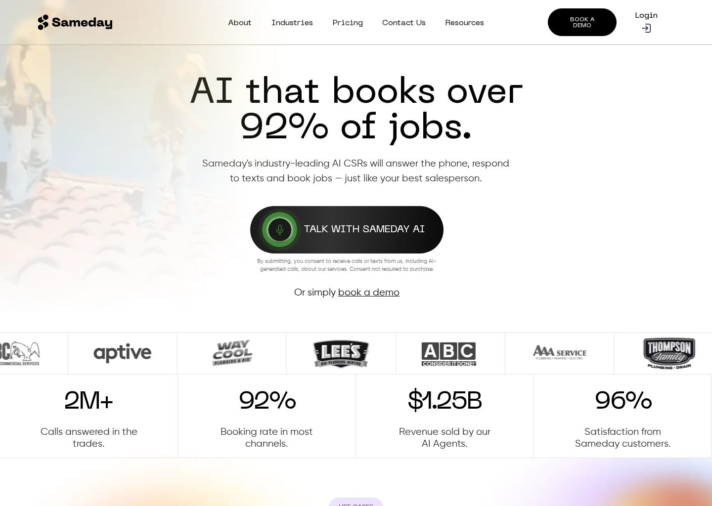 Evidence screenshot for ai call answering for roofing companies