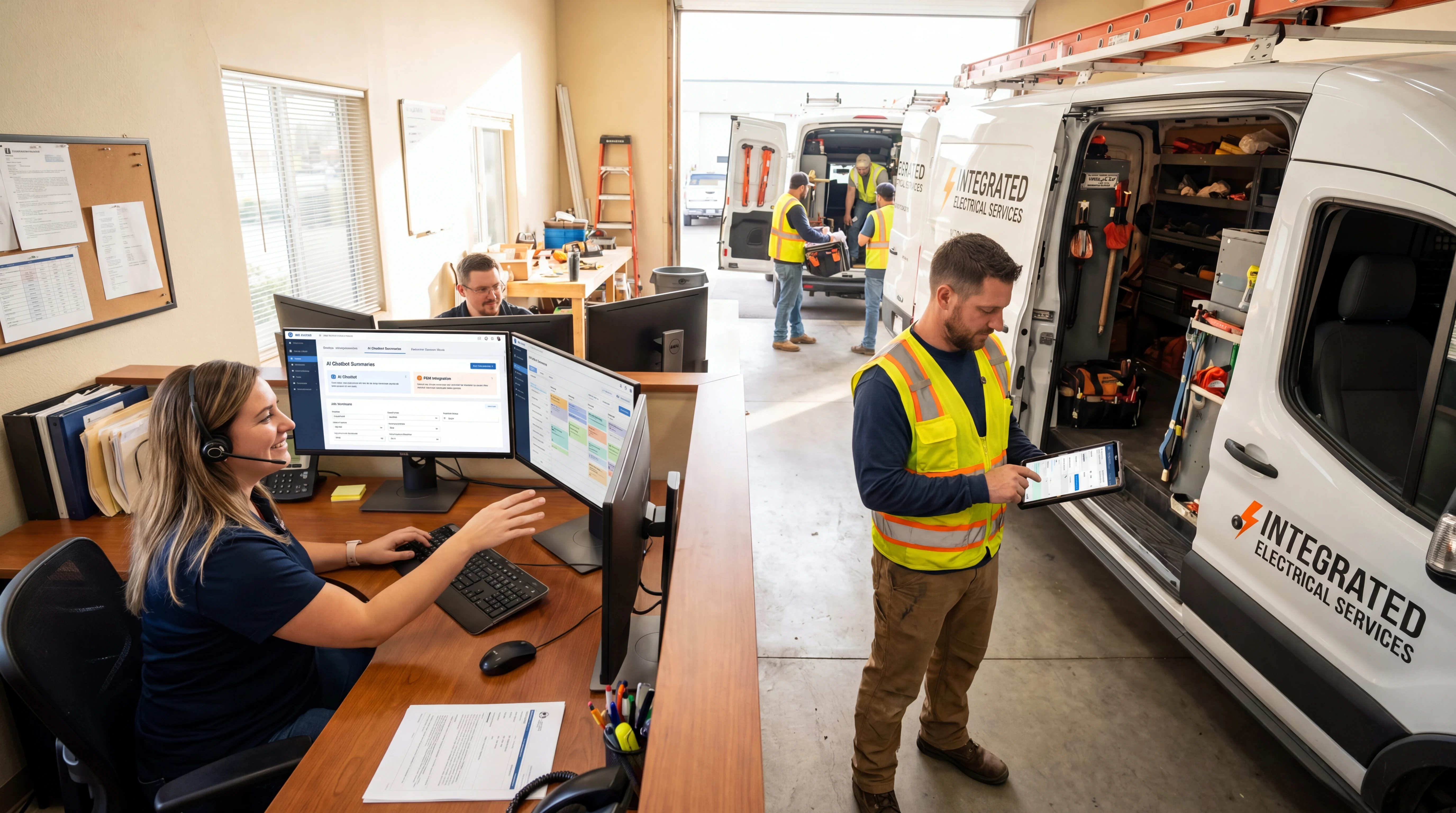 Supporting workflow image for ai front desk roi for electrical contractors