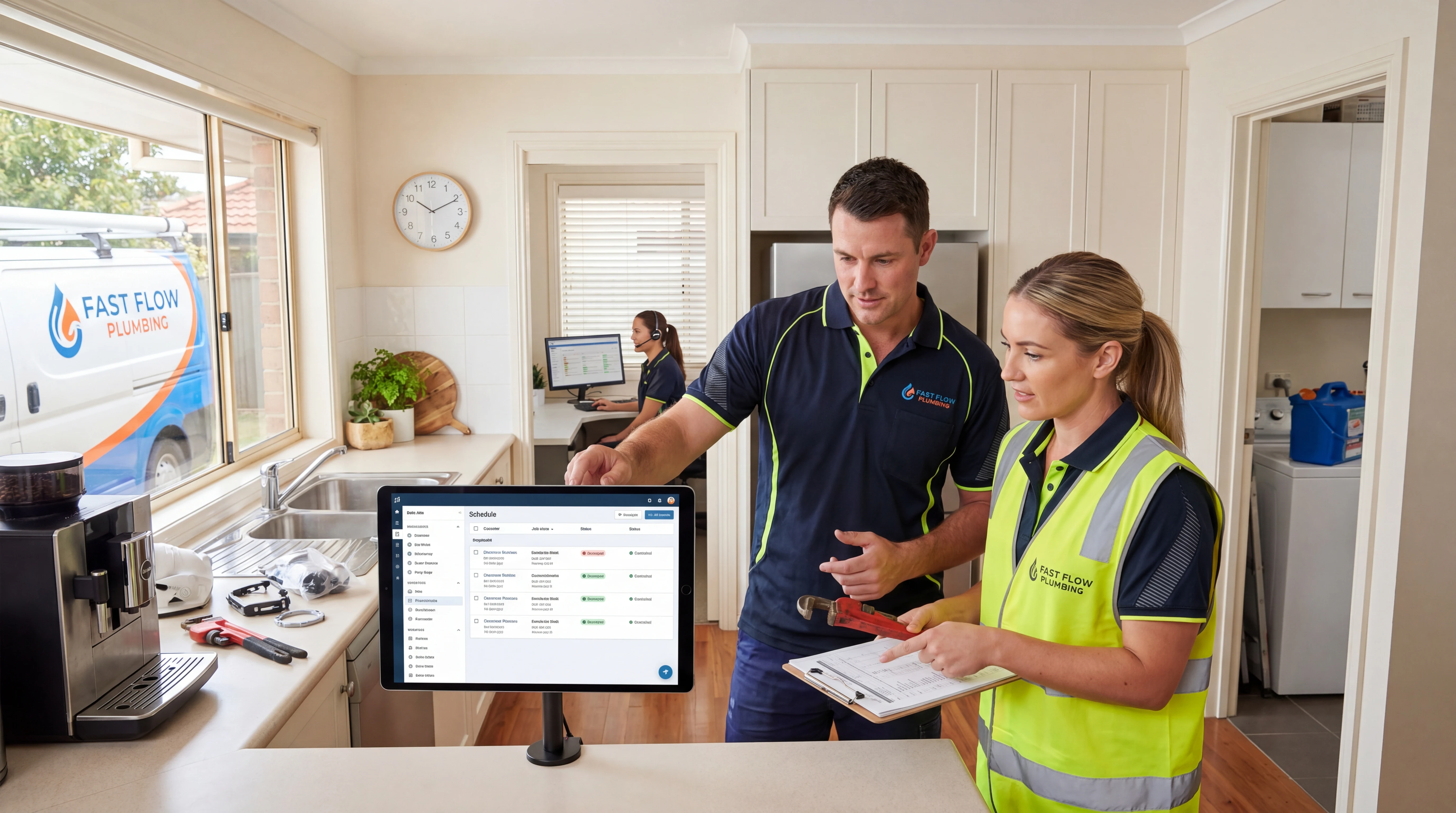 Supporting workflow image for ai front desk roi for plumbing companies
